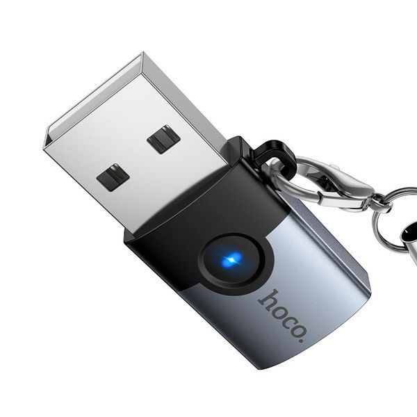 Перехідник HOCO Victory UA46B USB 3.0 to Type-C 60W Grey &ndash; роз&rsquo;єм USB-A