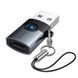 Переходник HOCO Victory USB на Type-C UA46B | USB 3.0, 60W, LED индикатор | Grey 2496 фото 3