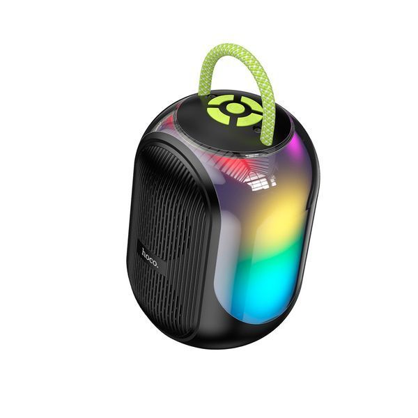 Караоке колонка HOCO DS68, вигляд під кутом, RGB підсвітка