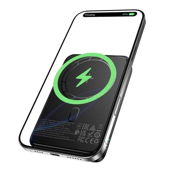 Магнітний павербанк BOROFONE Dawn BJ82A MagSafe | 10000mAh, PD20W, 15W | Black 2589 фото