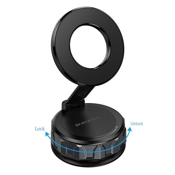 Автотримач BOROFONE Gloria BH140 | MagSafe, вакуумна присоска| Black 2631 фото