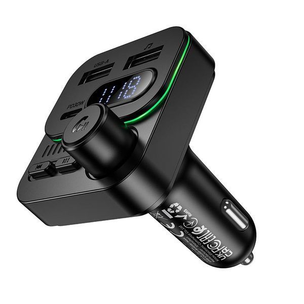 FM-модулятор BOROFONE BC61 | Bluetooth 5.4, USB-C 30W PD/QC, 2&times;USB-A, 45W | Black 2217 фото