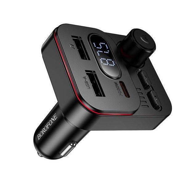 FM-модулятор BOROFONE BC61 | Bluetooth 5.4, USB-C 30W PD/QC, 2&times;USB-A, 45W | Black 2217 фото