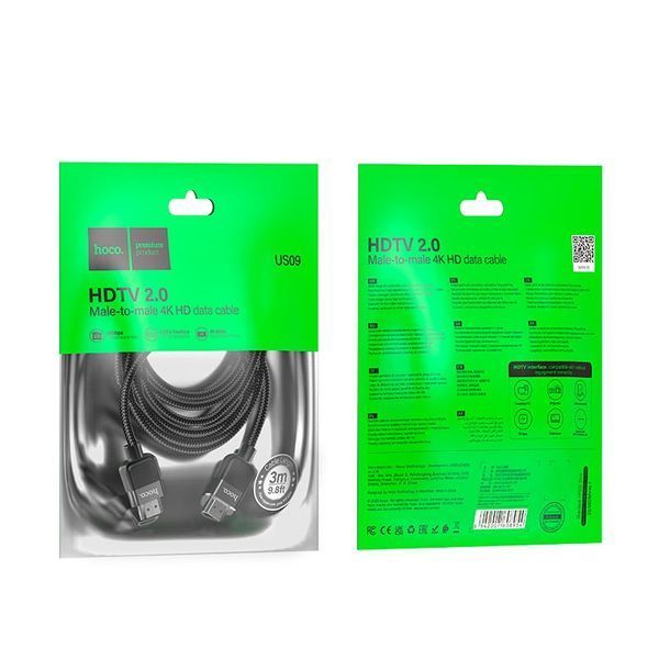 Кабель HOCO US09 HDMI 2.0 4K HD чёрный