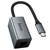 Мережевий адаптер Hoco UA48 | 10/100Mbps, 0.15m, USB Type-C | Grey