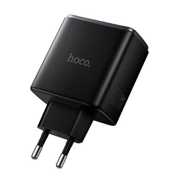 Мережевий зарядний пристрій HOCO Upgrade C160A | 65W, 2&times;Type-C + 1&times;USB-A | Black 2454 фото