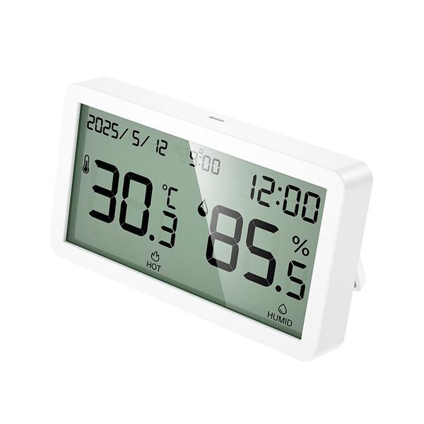 Термометр-гігрометр HOCO HX42 | годинник, будильник, LCD-дисплей | White 2633 фото
