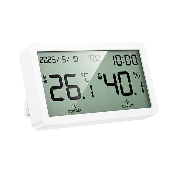 Термометр-гігрометр HOCO HX42 | годинник, будильник, LCD-дисплей | White 2633 фото