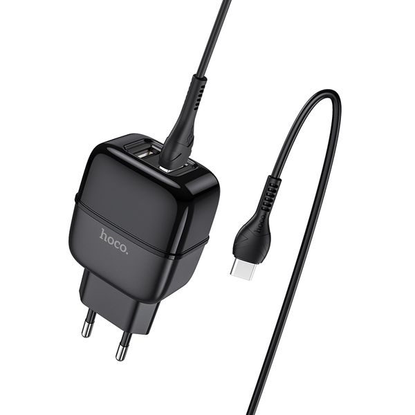 Зарядное устройство кабель и блочок - Hoco Type-C cable Highway C77A | 2USB, 2.4A | 1188 фото