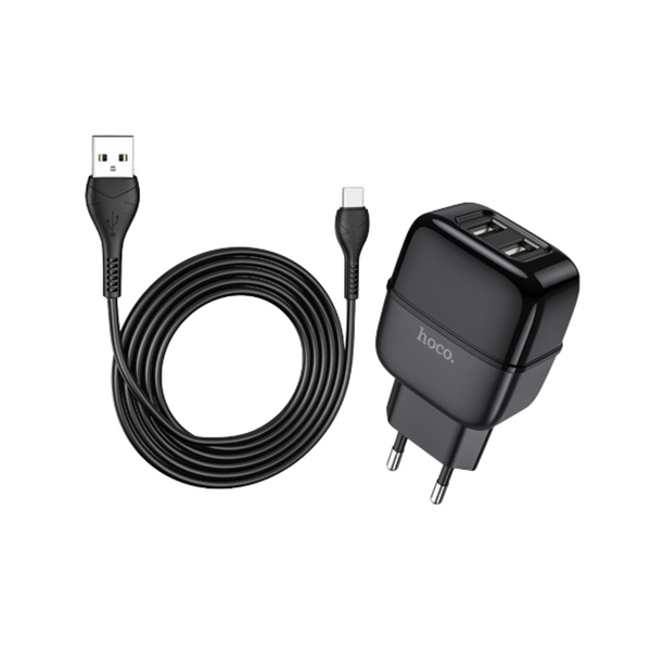 Зарядное устройство кабель и блочок - Hoco Type-C cable Highway C77A | 2USB, 2.4A | 1188 фото