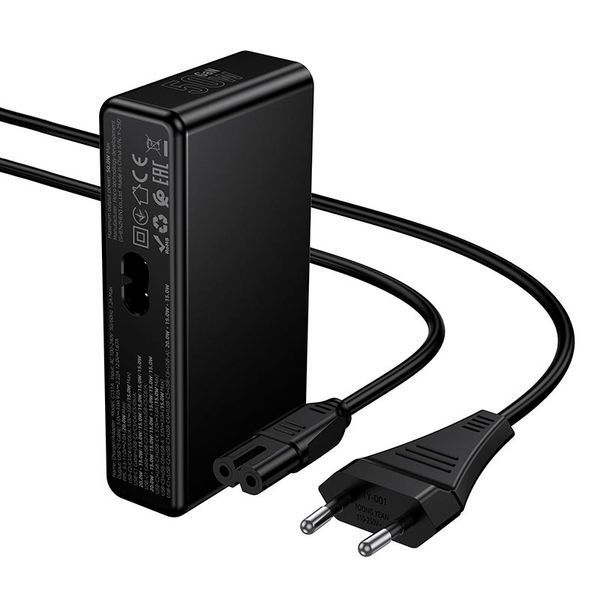 Зарядний пристрій HOCO Modern C151A | 50W, 1xUSB + 6xType-C, телескопічний кабель, PD/QC | Black 2634 фото