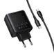 Зарядний блок HOCO C160A 65W Black з кабелем Type-C підключеним до порту