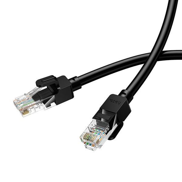 Інтернет кабель Hoco US14 | 10 метрів, LAN RJ45, Cat.6, Gigabit Ethernet | Black 2683 фото