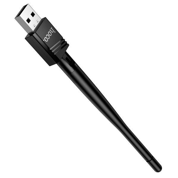 USB WiFi адаптер HOCO HI37 Black вигляд збоку