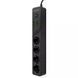 Мережевий фільтр Proove Power Strip P-04 чорний, вигляд збоку