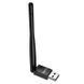 WiFi адаптер HOCO HI37 Black з антеною підключений через USB