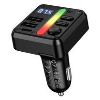 FM-модулятор HOCO Libre E89 Black з RGB-підсвіткою та LED-дисплеєм