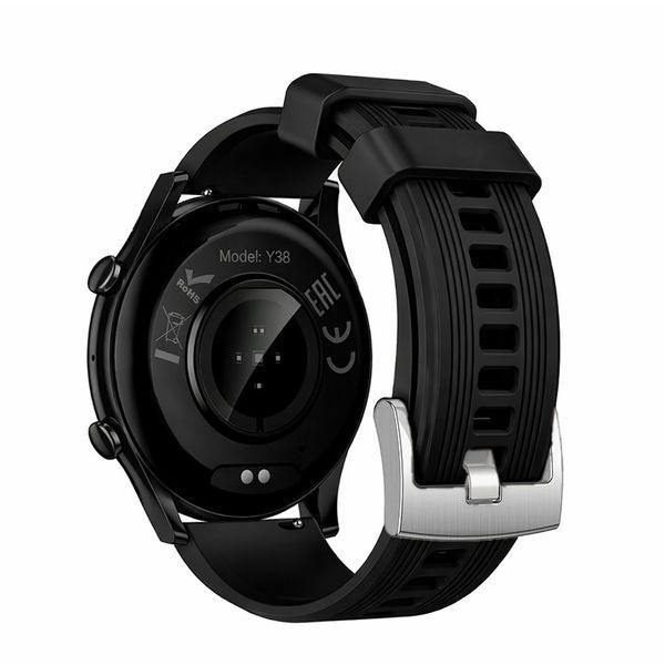 Смарт-годинник HOCO Y38 Black вигляд ззаду з датчиками