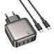 Зарядний пристрій Borofone BAS57A + Кабель Type-C | 1USB/3Type-C, 67W/3A, PD/QC | Black  2685 фото 6