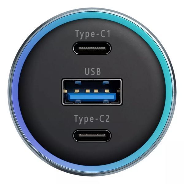 Автомобільний зарядний пристрій Proove Super Charge 130W | 2&times;Type-C + USB, PD/QC, Metal | Gray 2418 фото
