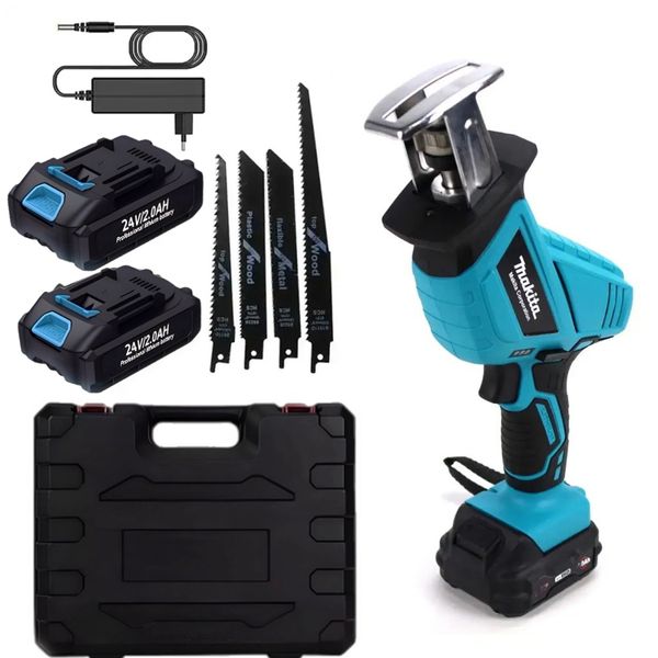 Аккумуляторная сабельная пила Makita JR-240 24V, с кейсом + 2 аккумулятора / Ручная электрическая шаблевая пила / Электропила ручная 1132 фото