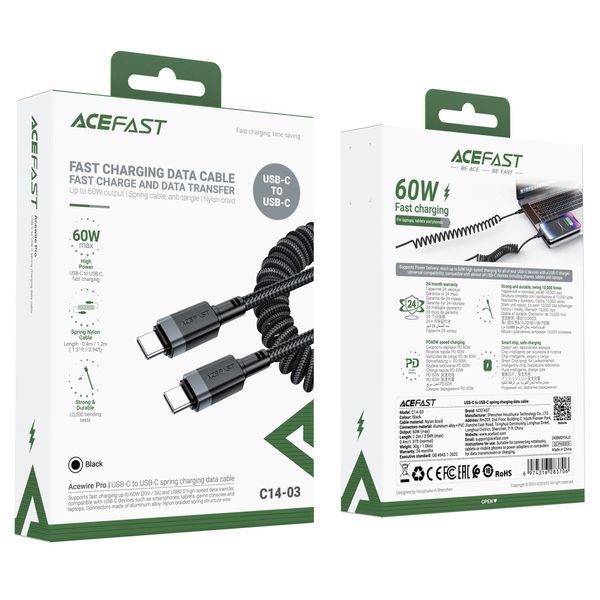 Кабель ACEFAST C14-03 Type-C to Type-C коробка