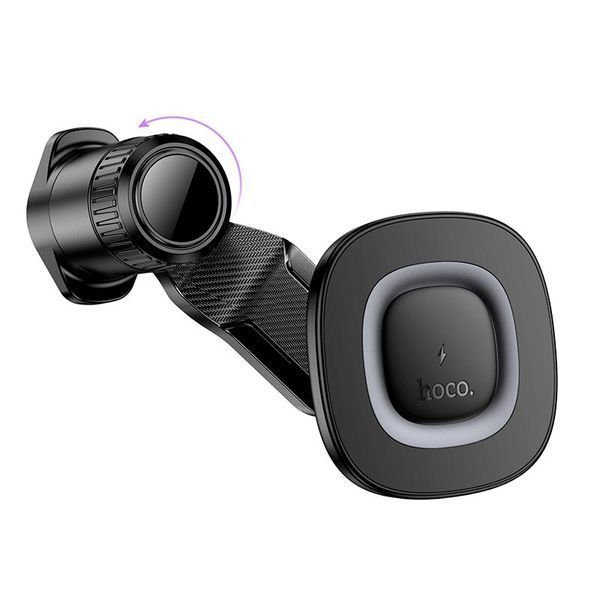 Процесс зарядки смартфона 15W на магнитном держателе HOCO HW30 Black.