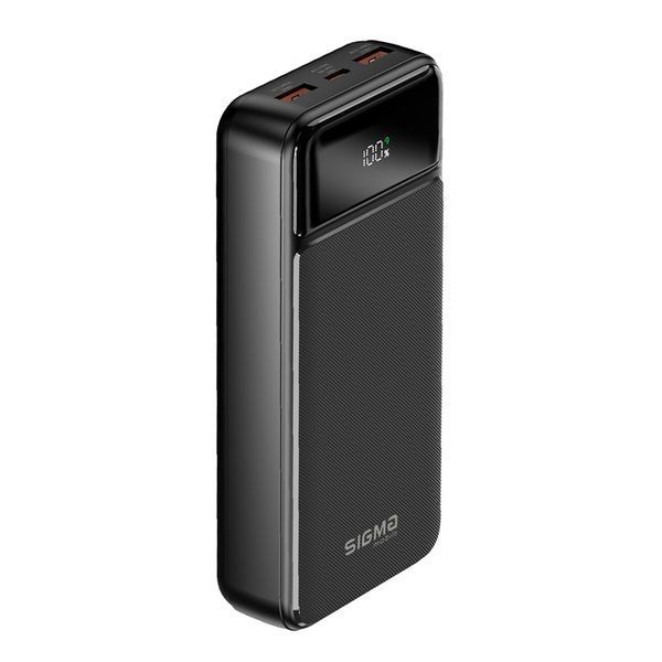 Павербанк Sigma mobile SI20A4QL 20000mAh, компактний корпус, чорний