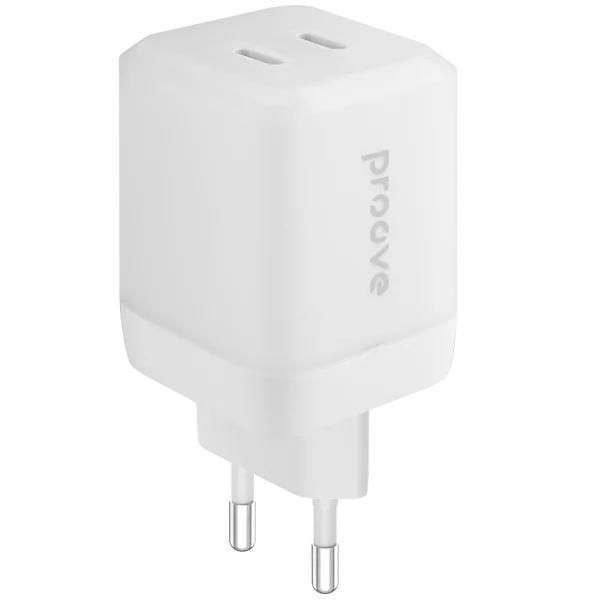 Мережевий зарядний пристрій Proove Pure GaN Max 67W білий, вигляд збоку