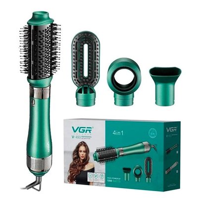 Фен-щітка для волосся VGR V-493 4 в 1 зелений 840 фото