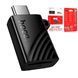 Перехідник-картрідер Hoco HB53 Type-C на TF / MicroSD Black &ndash; загальний вигляд з картою памʼяті