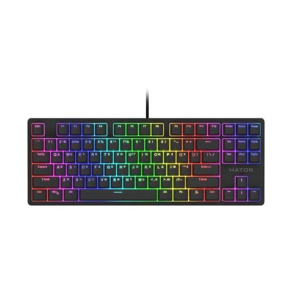 Механічна клавіатура HATOR Rockfall 2 Mecha TKL з RGB підсвіткою, вигляд спереду