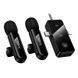 Два бездротові мікрофони HOCO L20C Black і ресивер Lightning Type-C 3.5 мм