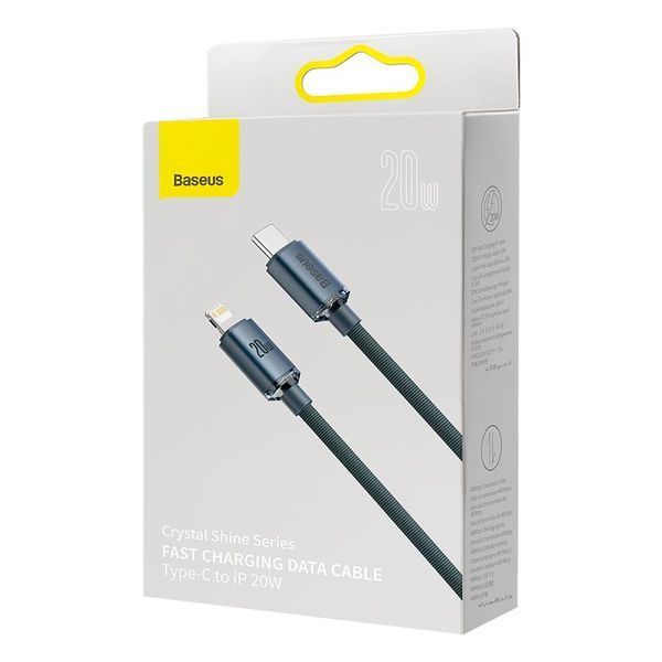 Кабель Baseus Crystal Shine |USB-C на Lightning, 20W, 1.2 метри | Black 1327-2 фото