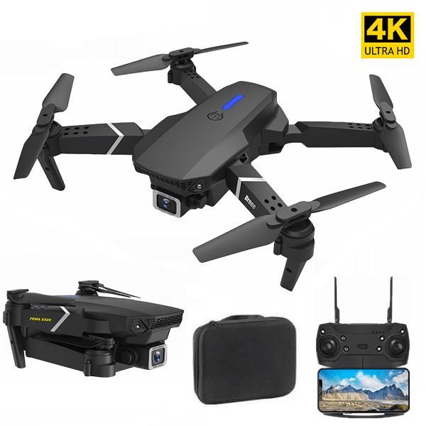 Квадрокоптер з камерою RC E88 Pro Black - дрон з HD камерою, FPV, барометр, до 30 хвилин польоту/кейс 954 фото