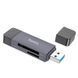 Переходник-картридер Hoco HB45 2-в-1 | USB 3.0 + Type-C, 5Gbps, до 2TB | Grey 1842-1 фото 2