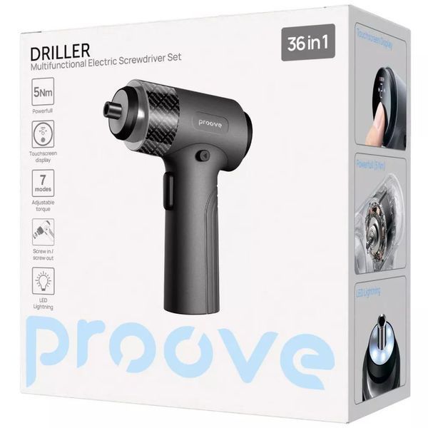 Електрична викрутка-набір Proove Driller коробка