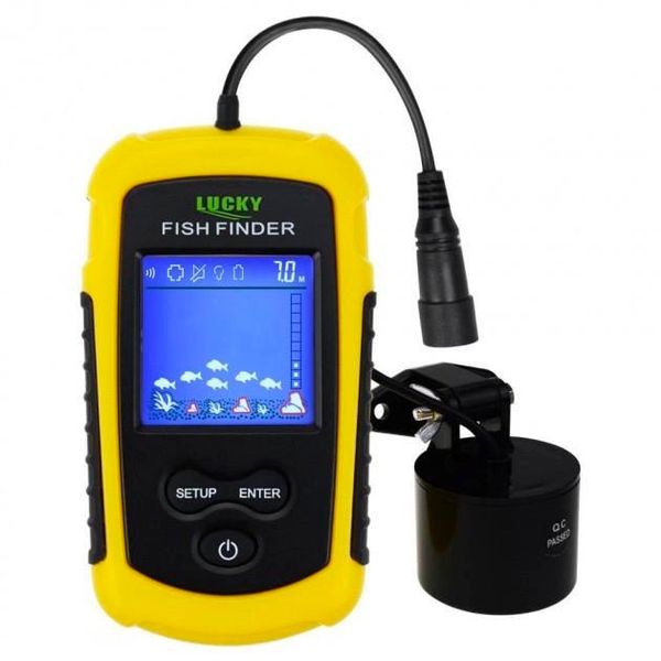 Портативный эхолот Lucky Fish Finder FFW1108 – с экраном до 100м для поиска рыбы Универсальный ведущий рыболокатор для рыбалки 972 фото