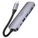 Hub адаптер Hoco HB28 | HDMI/Type-C/USB3.0/USB2.0/SD/TF | Silver 2607 фото 4