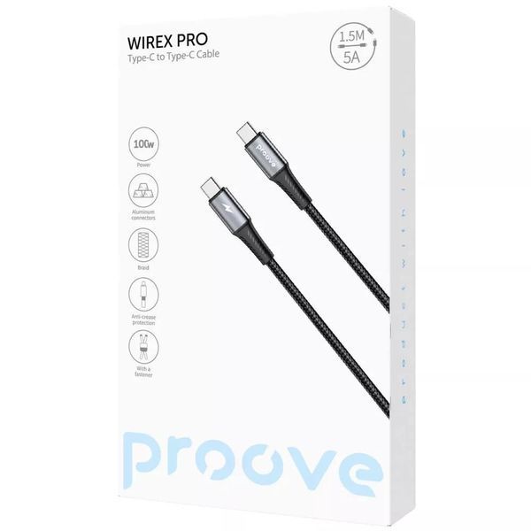 Кабель Proove WireX Pro Type-C to Type-C 100W оригінальна коробка