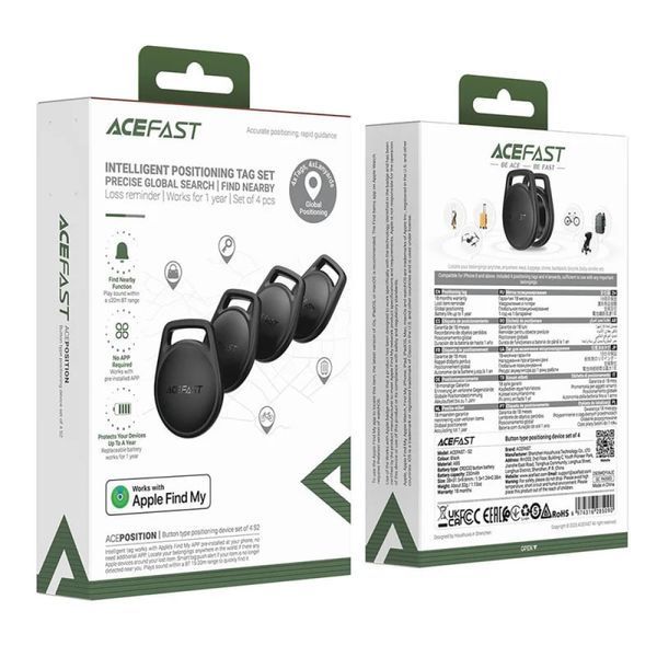 Набір трекерів ACEFAST S2 (4 шт) Black коробка
