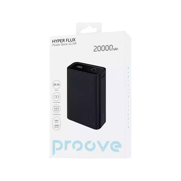 Черный павербанк PROOVE Hyper Flux 20000 mAh