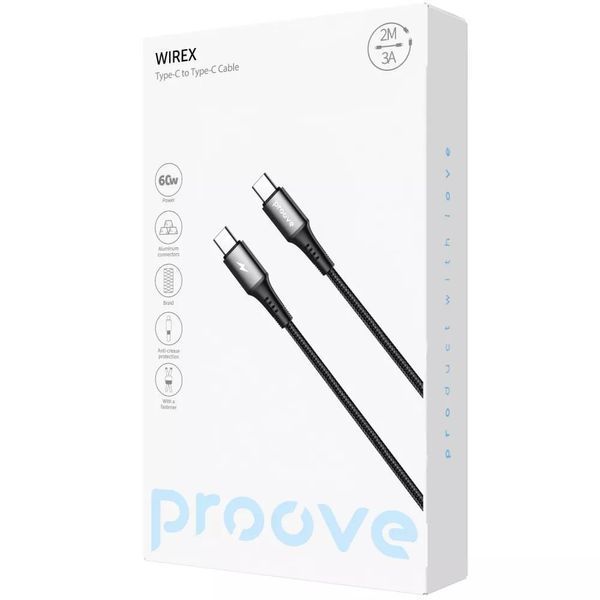 Кабель Proove WireX Type-C to Type-C 60W  оригінальна коробка