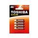 Упаковка щелочных батареек Toshiba AAA Red Alkaline