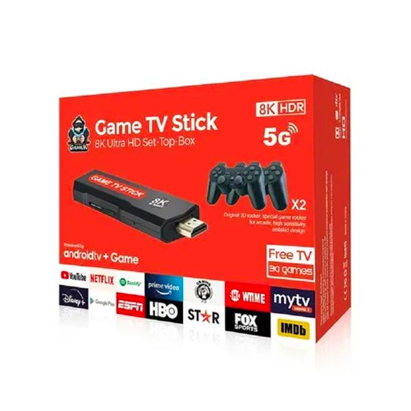 Ігрова андроїд ТВ приставка з Android TV + 2 джойстики 8K Ultra HD Set Top-Box 908 фото