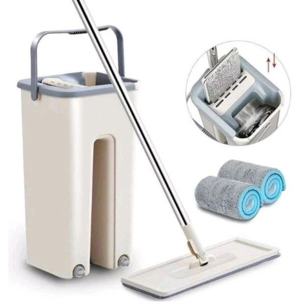 Швабра с автоматическим отжимом Scratch Cleaning Mop 2в1