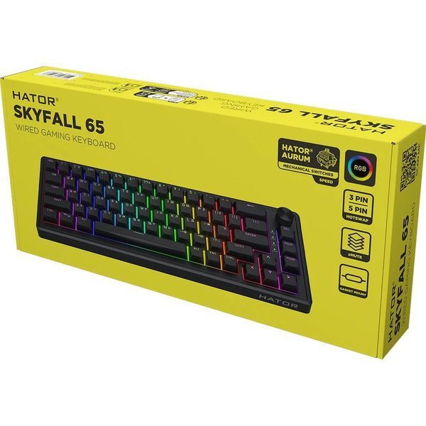 Игровая клавиатура HATOR Skyfall 65 HTK1160 | Gasket Mount, Hot-Swap, RGB | Black 2483 фото