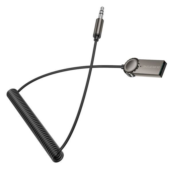 Аудіоадаптер Borofone BC56 Peaceful AUX BT ресивер | Bluetooth 5.0, Usb/Aux | Gray 2622 фото