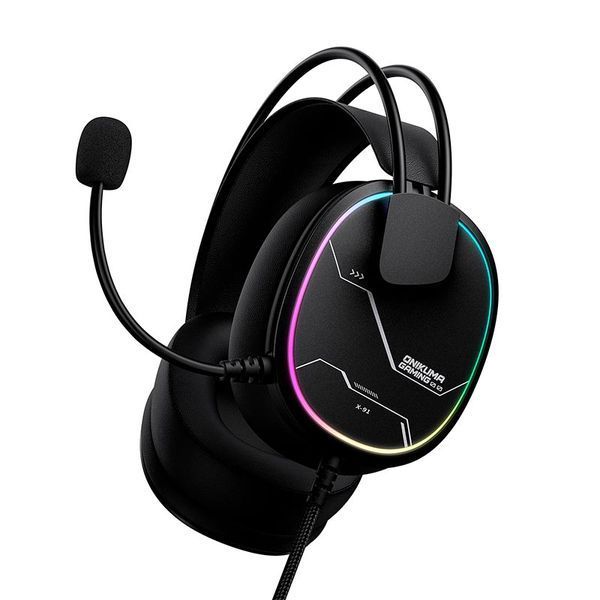 Дротові ігрові навушники Onikuma X91 | 50mm, 3.5mm + USB, RGB | Black 2537 фото