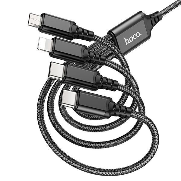 Кабель Hoco X76 2A з підтримкою Type-C Lightning та Micro USB